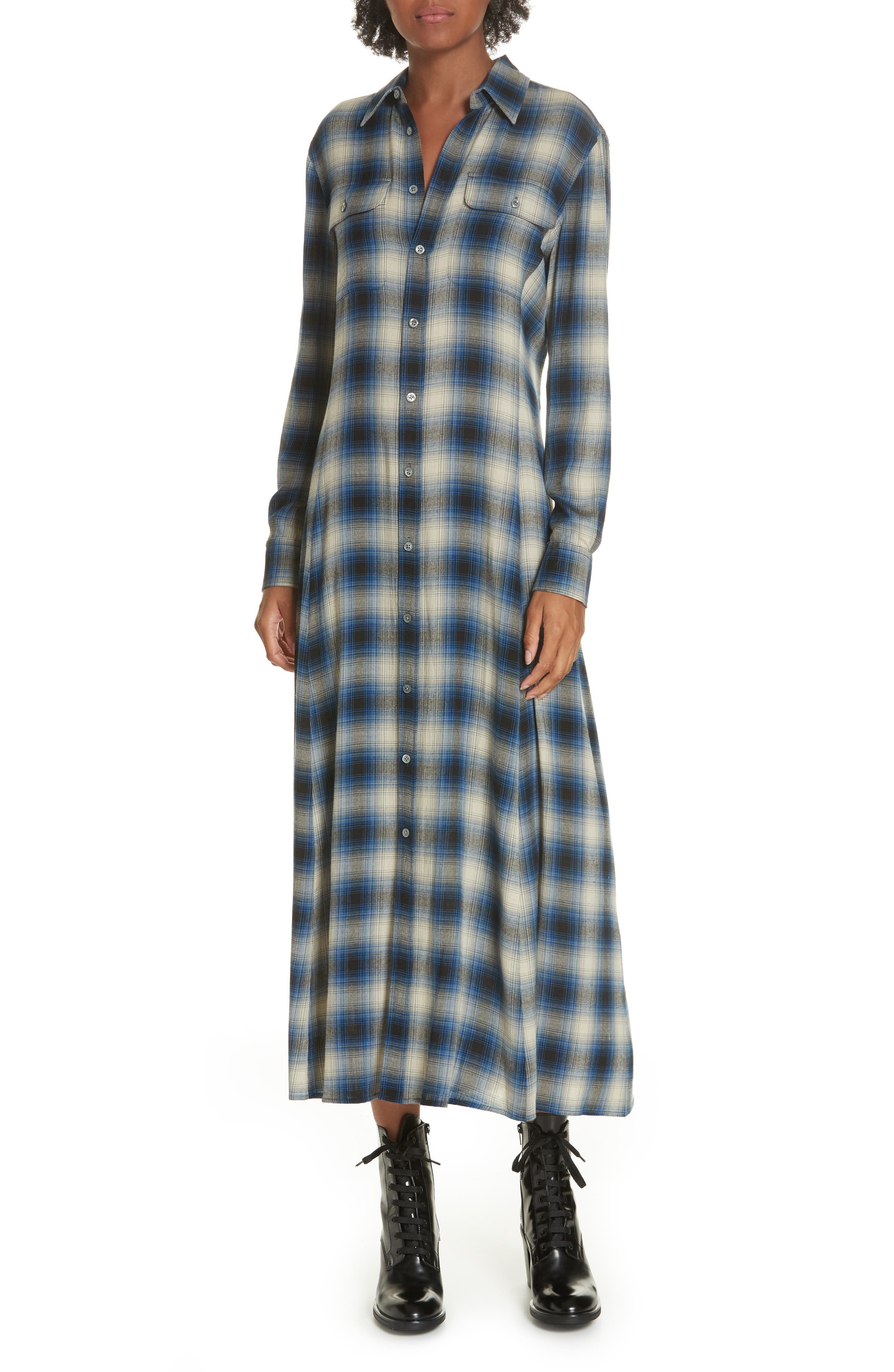 Polo Ralph Lauren Plaid Midi Shirtdress Nordstrom