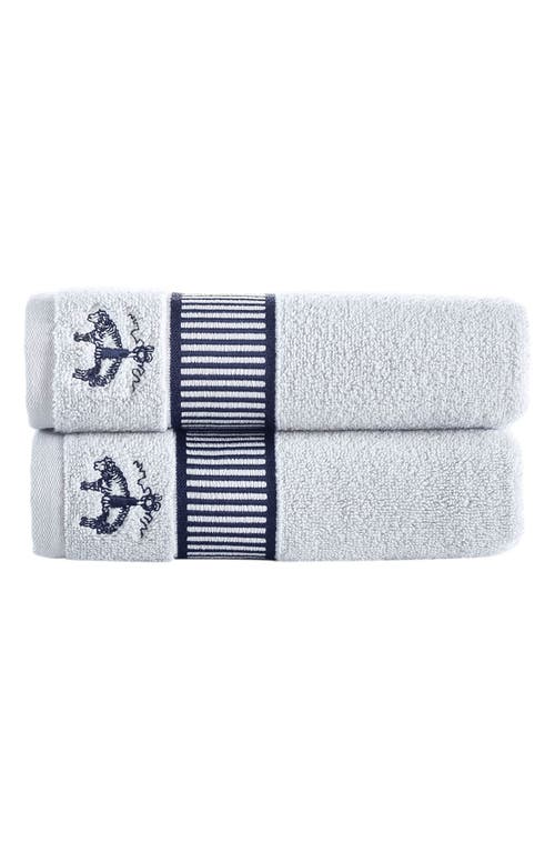Shop Brooks Brothers Fancy Border 2-pack Turkish Cotton Washcloths In Silver