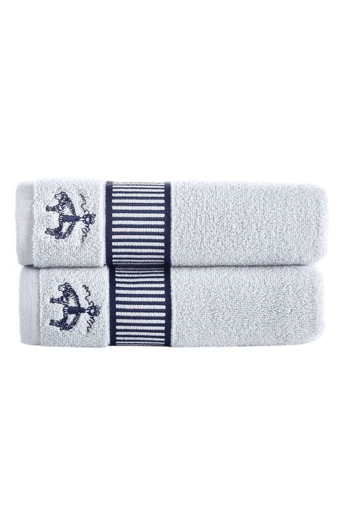 Brooks Brothers Fancy Border 2-pack Turkish Cotton Bath Towels In Silver