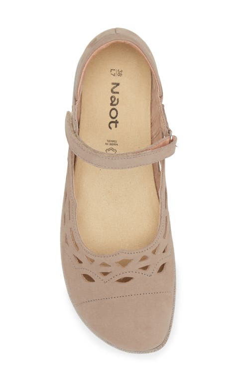 Naot Agathis Mary Jane Flat In Stone Nubuck