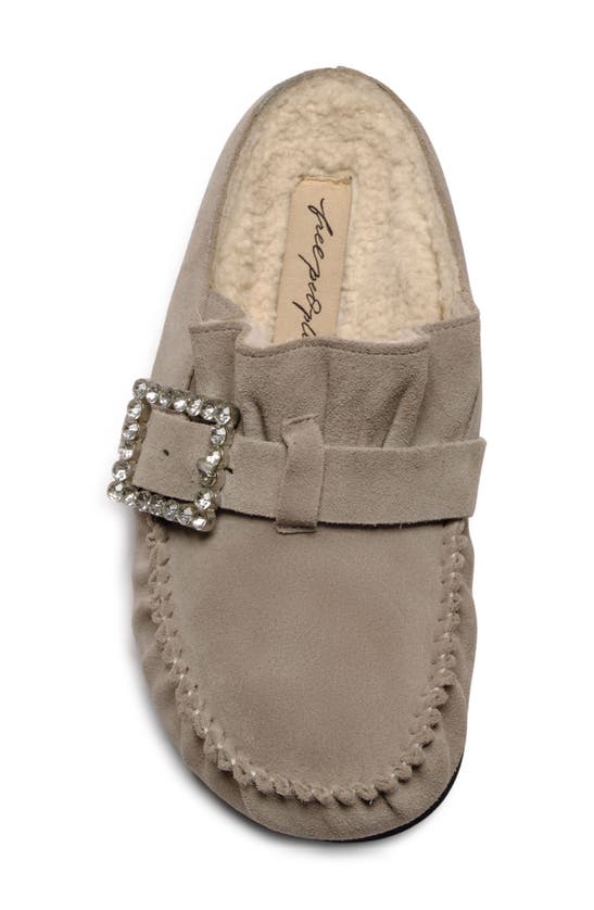 Free People Genuine Shearling Mule In Moon Rock