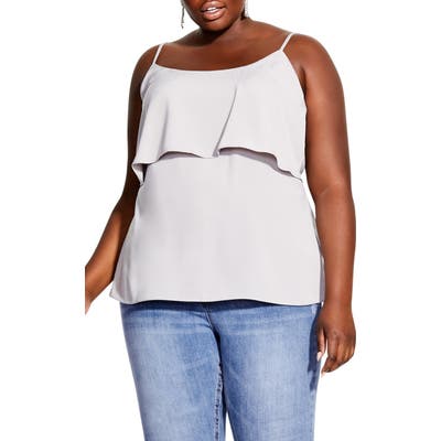 Plus Size City Chic Sweet Tier Camisole, Ivory