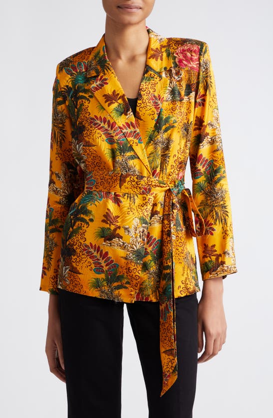 L AGENCE CIARA FLORAL & ANIMAL PRINT dressing gown TOP