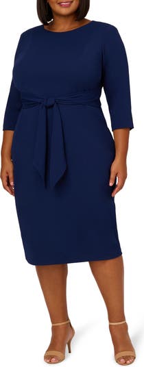 Adrianna Papell Tie Waist Crepe Dress Nordstrom