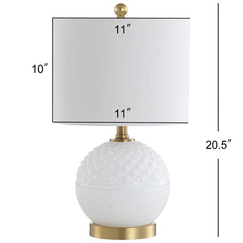 Shop Jonathan Y Julienne Glass/metal Led Table Lamp In White/brass Gold