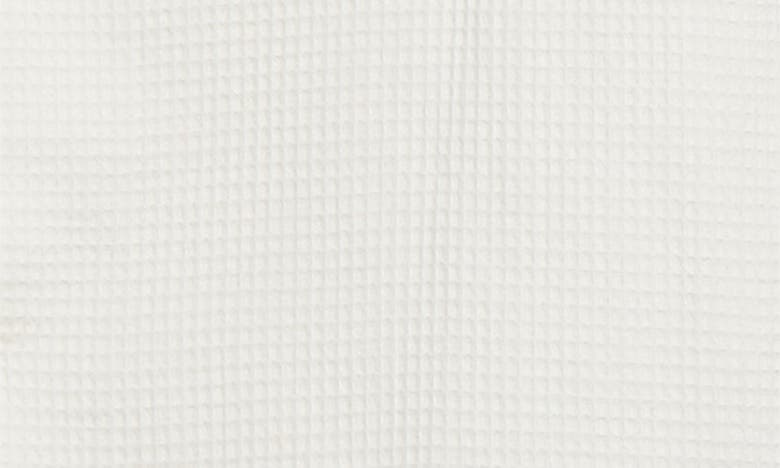 Shop De Bonne Facture Long Sleeve Cotton & Linen Waffle Weave Camp Shirt In Off White