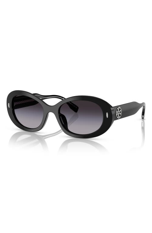 Tory Burch 53mm Gradient Oval Sunglasses In Black