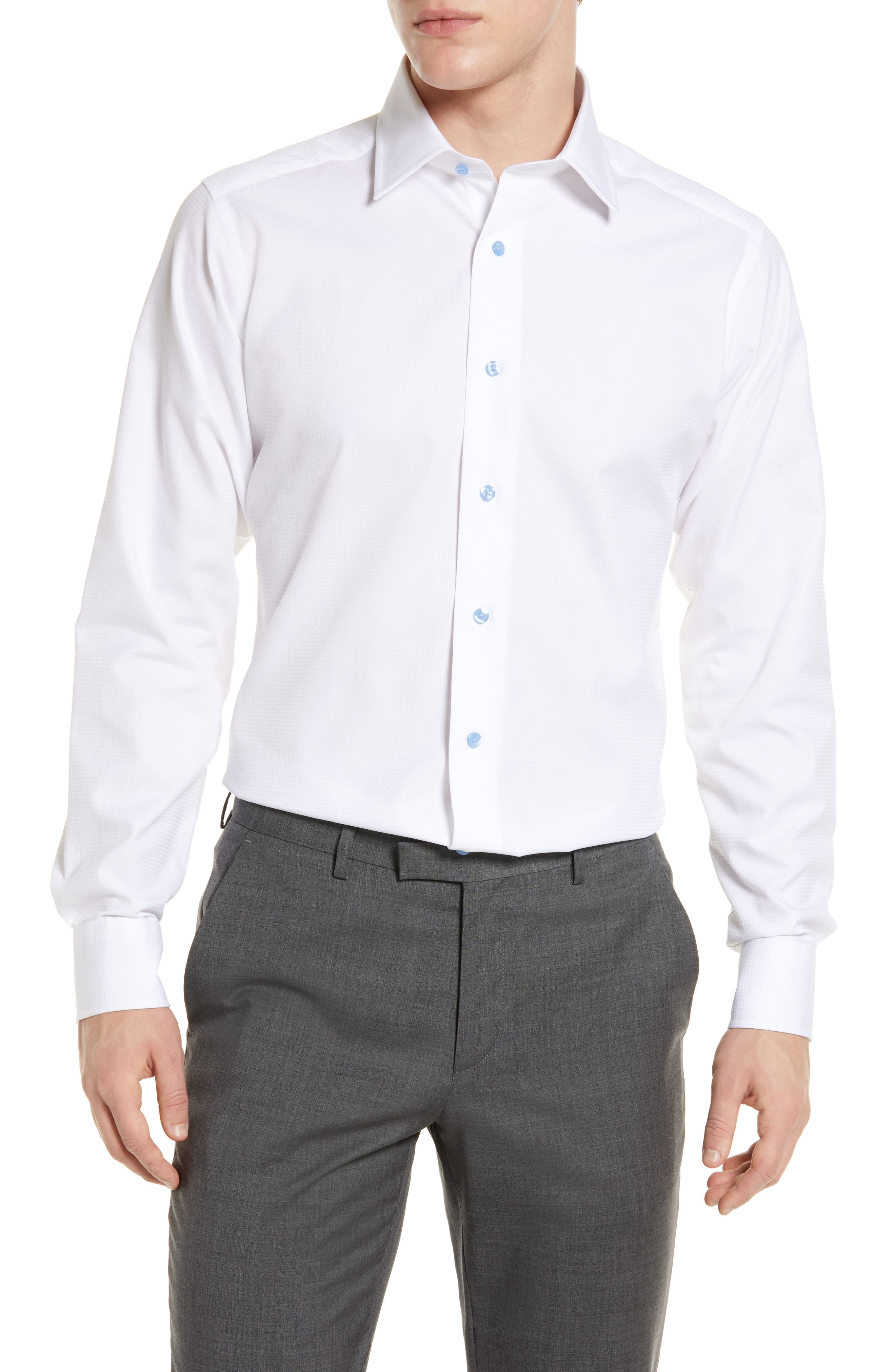 David Donahue Slim Fit Textured Dobby 