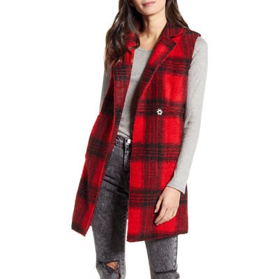 Vigoss Plaid Cozy Vest, Red