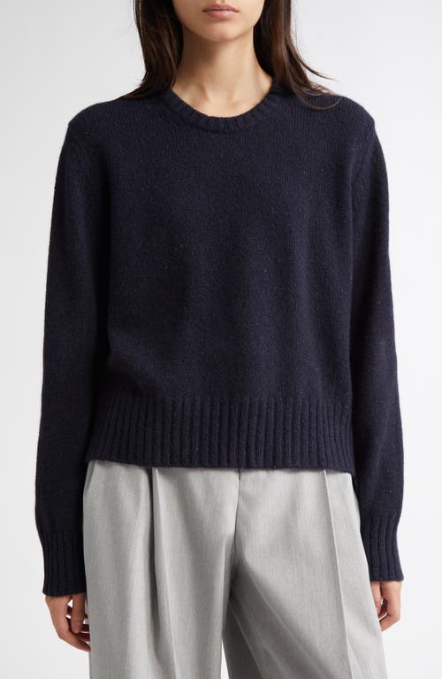 Johnstons Of Elgin Relaxed Fit Cashmere Donegal Sweater In Dark Navy Donegal