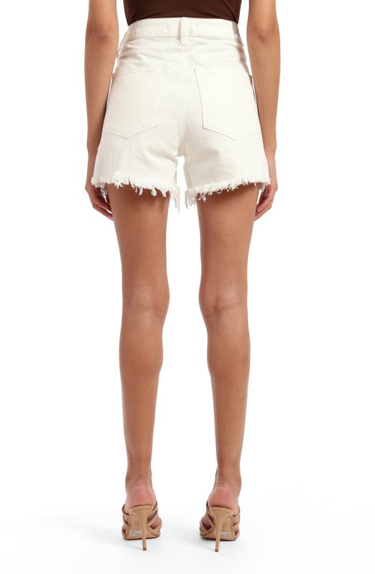 Mavi Jeans Heidi High Waist Relaxed Denim Cutoff Shorts In Off White Denim