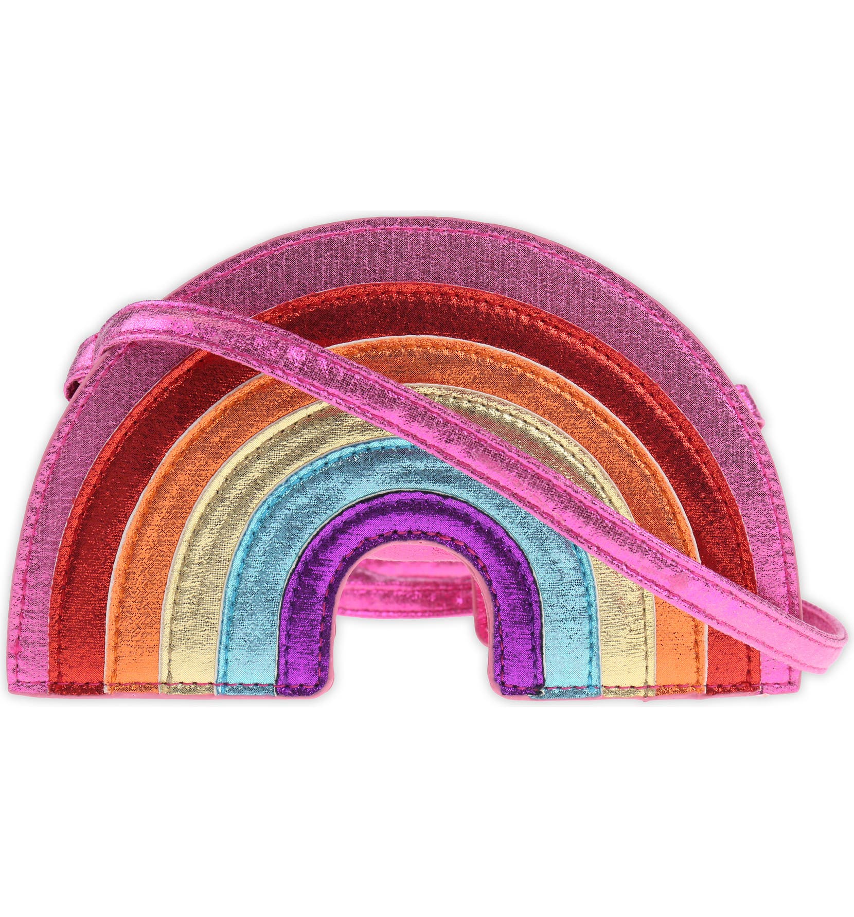 CAPELLI NEW YORK Die Cut Shimmer Rainbow Crossbody Bag, Main, color, MULTI COMBO