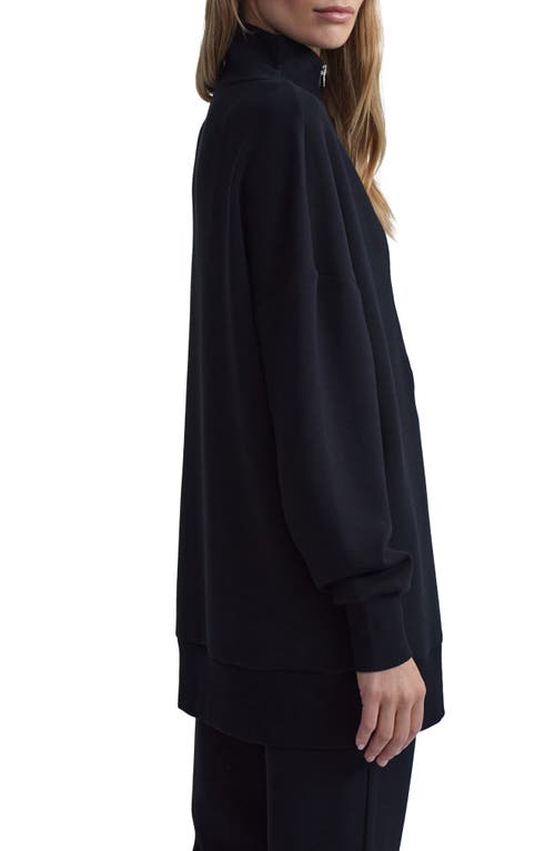 Shop Varley Masie Long Half Zip Sweatshirt In Black