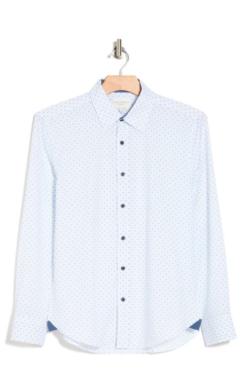 Shop Construct Slim Fit Abstract X Four-way Stretch Performance Button-up Shirt In White/blue