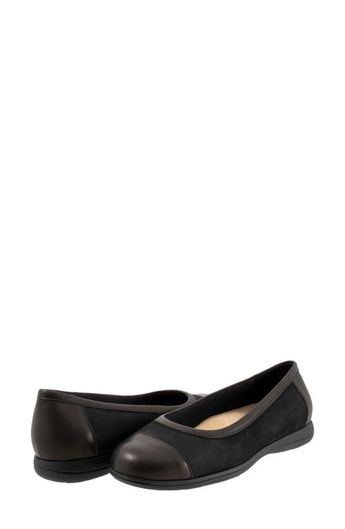 Trotters Delmara Cap Toe Slip-on In Black Nubuck