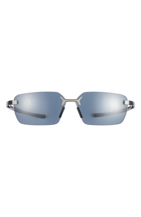 Shop Tag Heuer Flex 59mm Rectangular Sport Sunglasses In Matte Blue / Blue