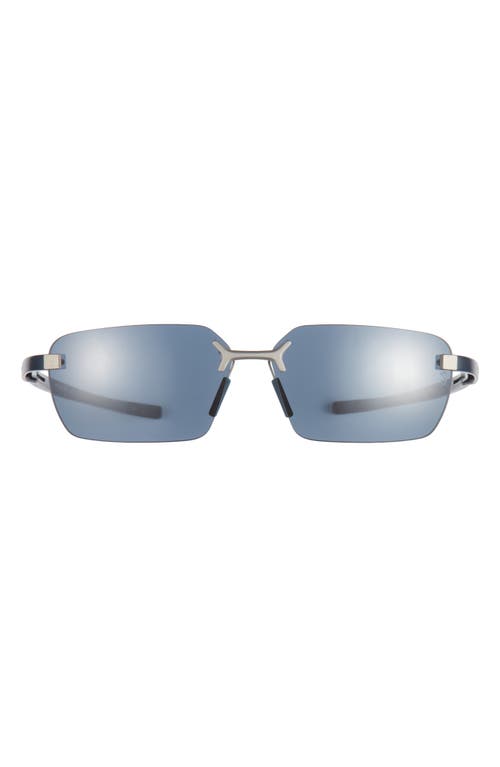 Flex 59mm Rectangular Sport Sunglasses in Matte Blue /Blue