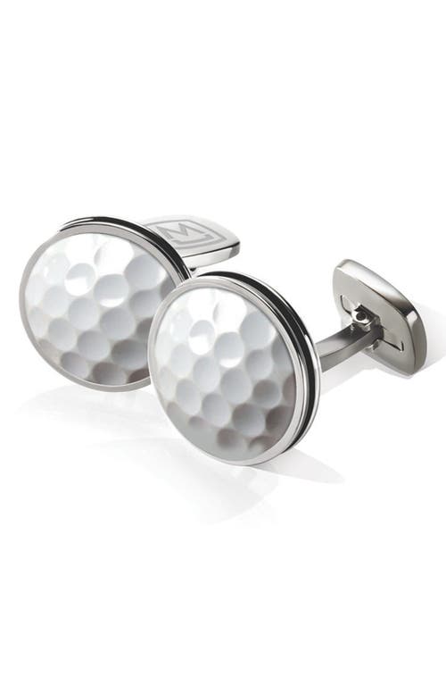 Shop M Clip M-clip® Golf Ball Cuff Links In Stainless Steel/white