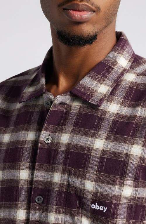 OBEY OBEY REASON PLAID LONG SLEEVE CAMP SHIRT 