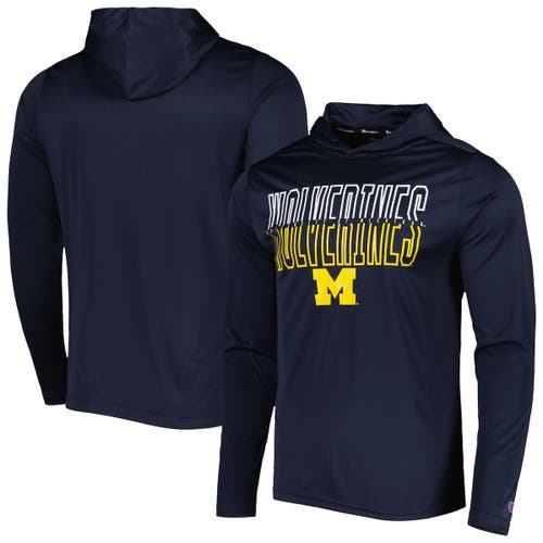 Men's Champion Navy Michigan Wolverines Impact Pullover Hoodie