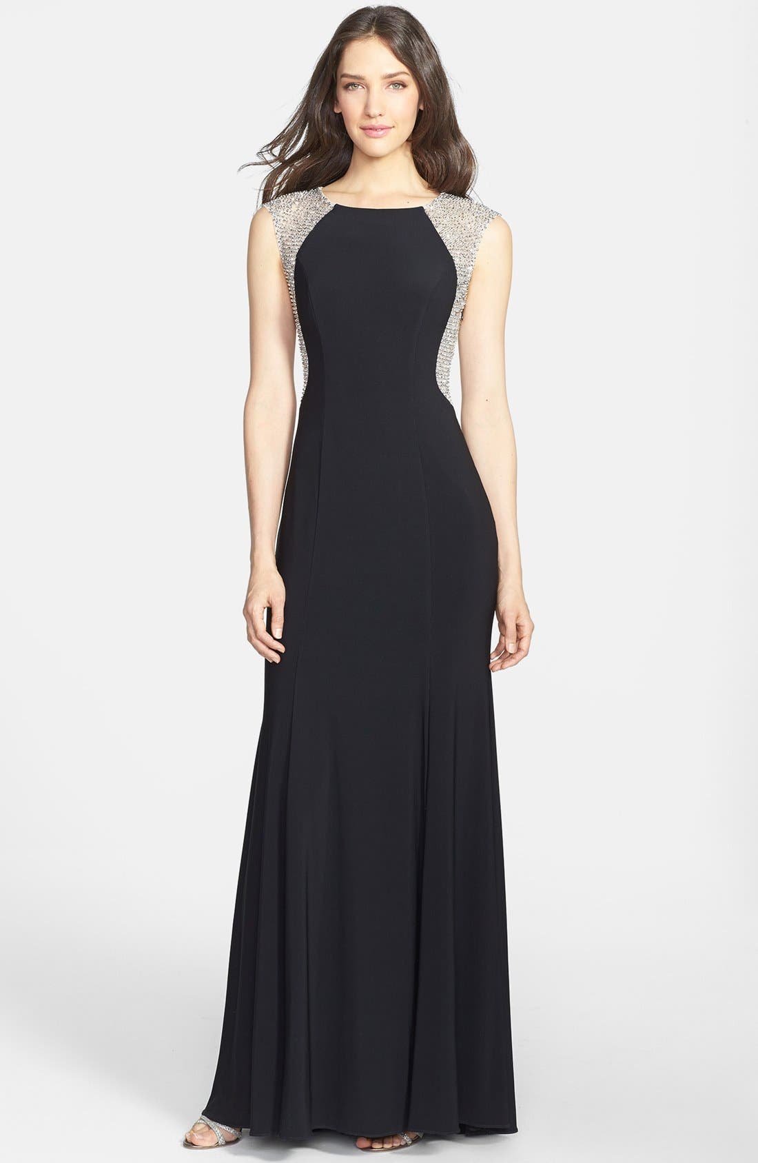 Xscape Crystal Back Jersey Gown (Regular & Petite) Nordstrom