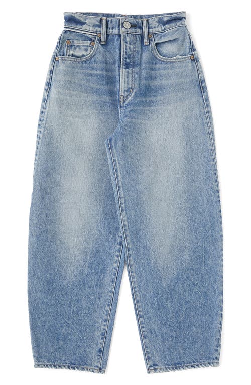MOUSSY VINTAGE Ecorse Wide Barrel Leg Jeans in Blue