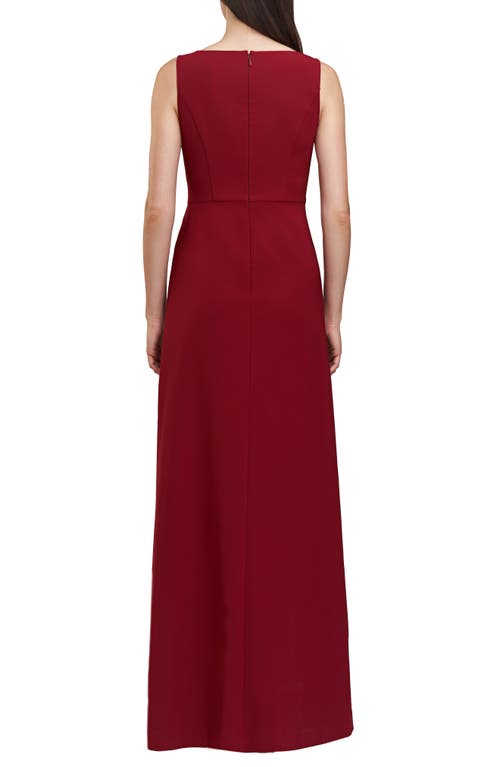 Shop Kay Unger Nicolette Sleeveless Sheath Gown In Ruby Wine