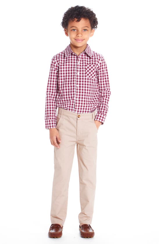 Andy & Evan Stretch Twill Trousers In Medium Beige