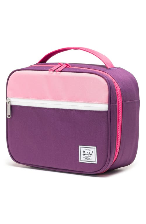 Shop Herschel Supply Co . Kids' Pop Quiz Recycled Polyester Lunchbox In Sunset Purple/sachet Pink