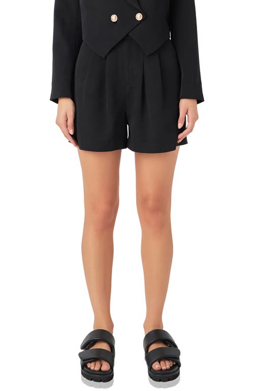 Grey Lab Pleated High Waist Shorts Black at Nordstrom,