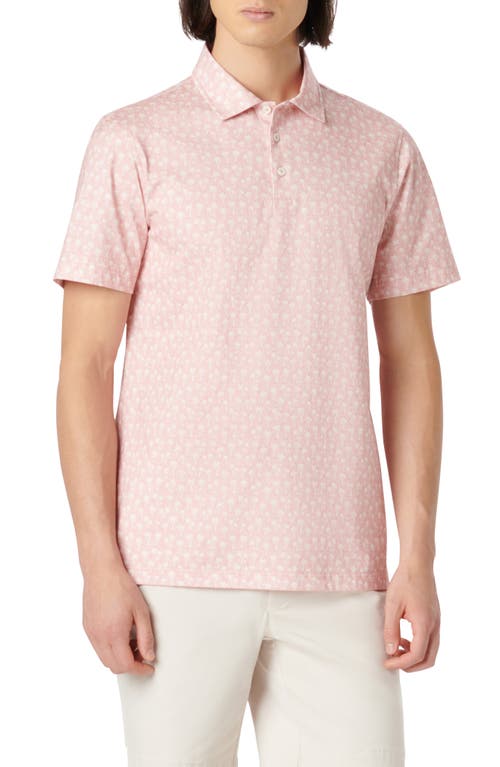 Bugatchi Victor Ooohcotton® Palm Print Polo In Pink