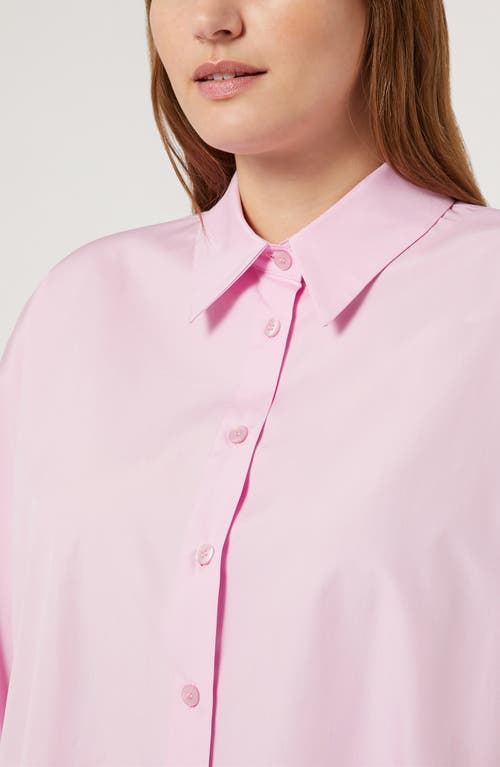 Shop Marina Rinaldi Arizona Cotton Button-up Shirt In Pink