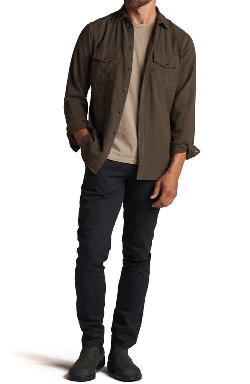 Rowan Leeds Double Weave Button-up Shirt In Olive