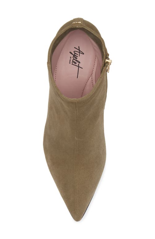 Naot Robin Bootie In Olive Suede