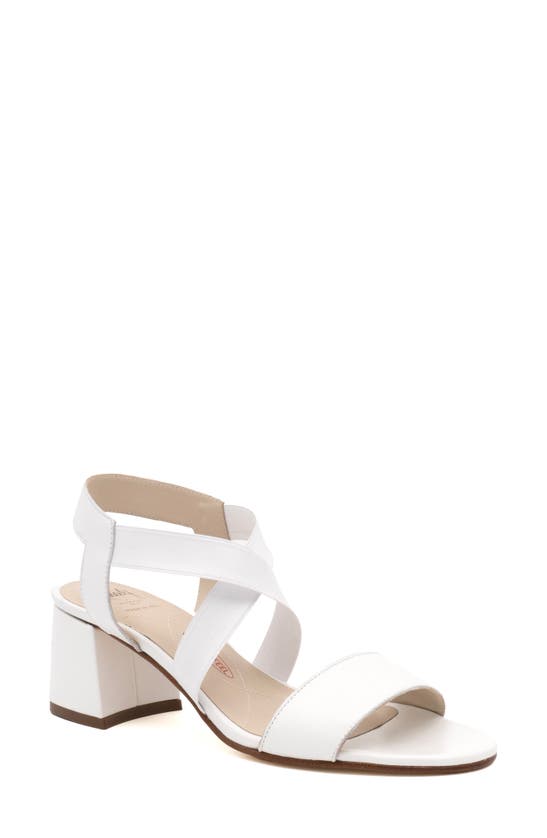Shop Amalfi By Rangoni Elba Ankle Strap Sandal In White Parm/ White Stretch