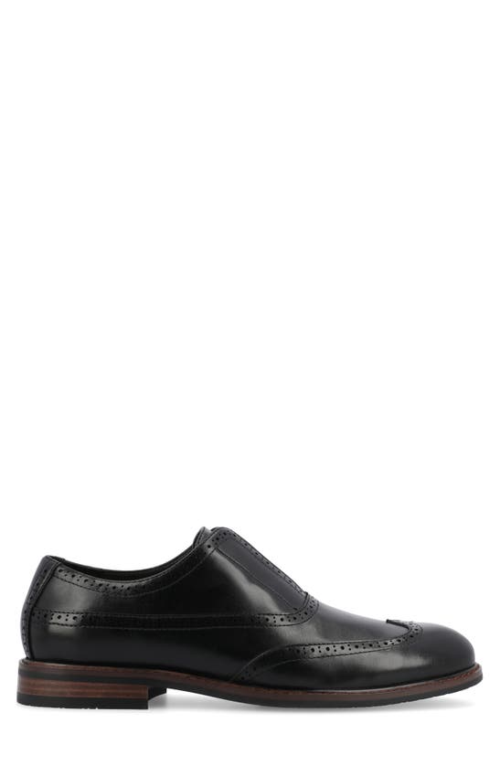 Shop Vance Co. Nikola Tru Comfort Wingtip Slip-on Oxford In Black
