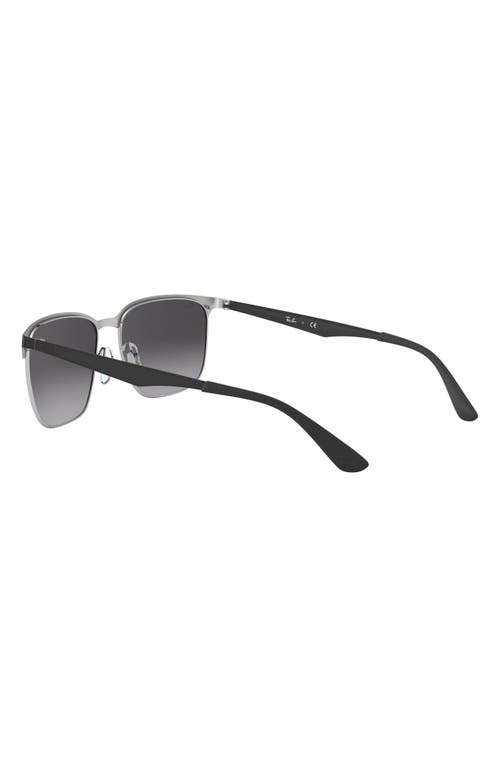 Ray Ban Ray-ban 59mm Gradient Square Sunglasses In Silver/black/grey Gradient
