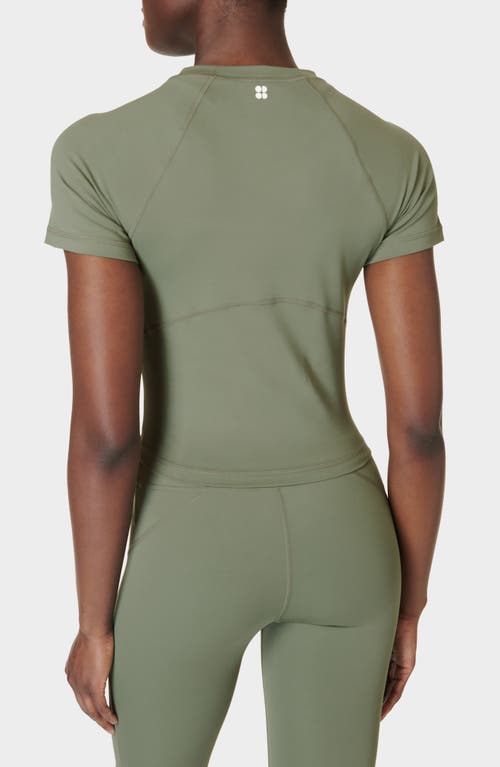 Shop Sweaty Betty All Day Active Crop T-shirt In Umbra Green