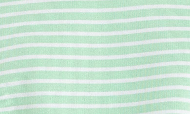 Shop English Factory Colorblock Stripe Long Sleeve Stretch Cotton Top In Lime Multi