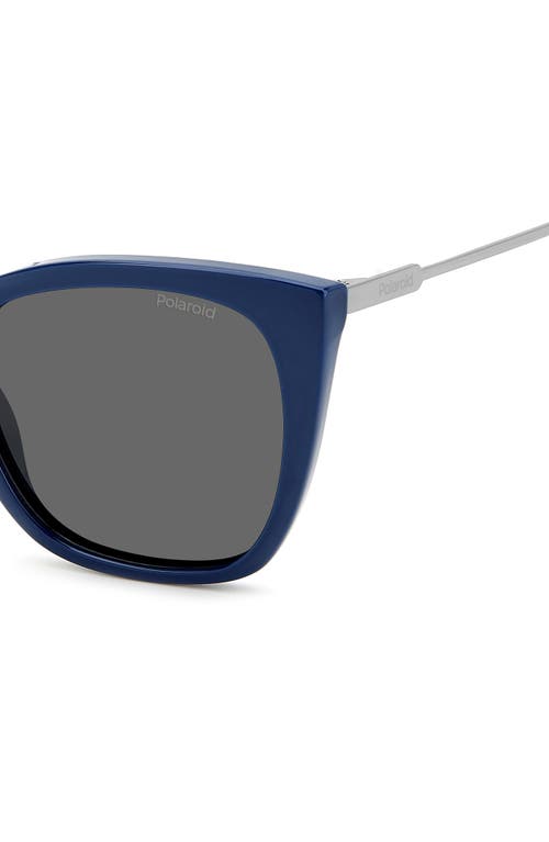 Polaroid 52mm Polarized Cat Eye Sunglasses In Blue/gray Polar
