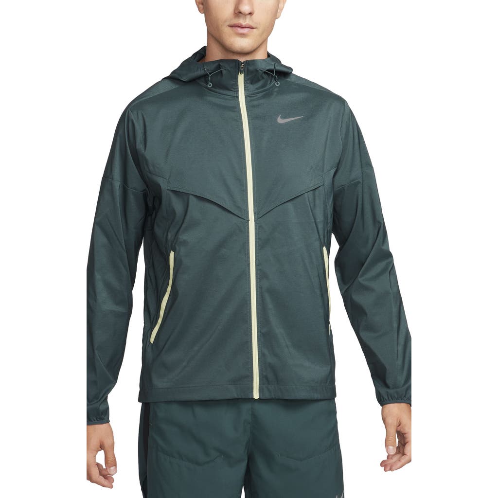 Nike Windrunner Track Jacket In Deep Jungle/luminous Green