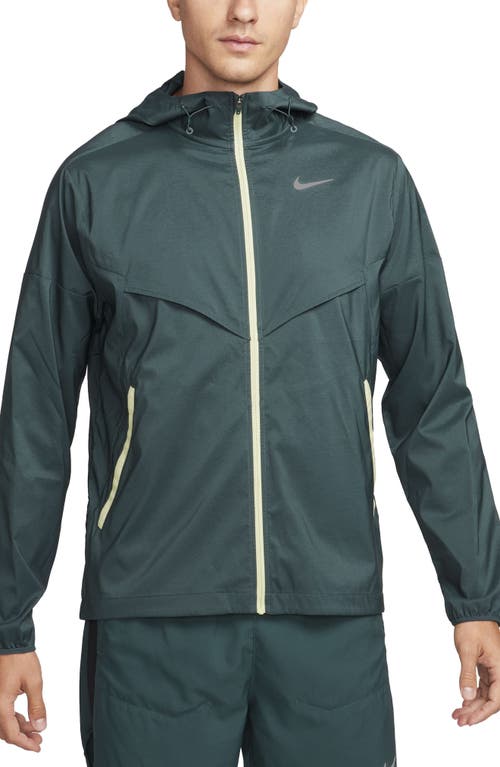 Shop Nike Windrunner Track Jacket In Deep Jungle/luminous Green