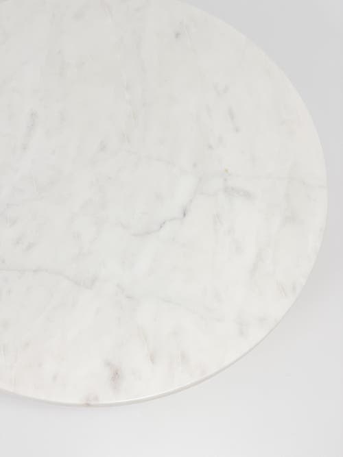 Anaya Marble Cake Stand With Mother Of Pearl Inlay In White