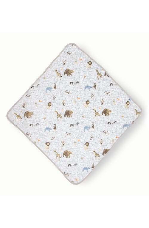 Little Unicorn Cotton Muslin & Terry Hooded Infant Towel In Party Animals