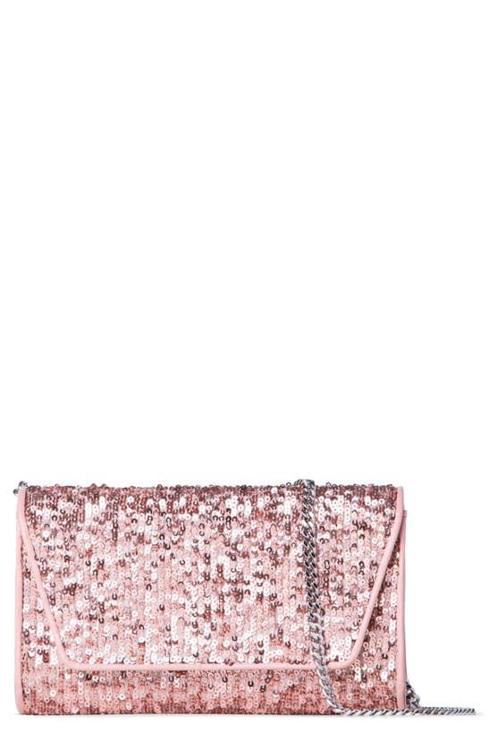 Akris Small Anouk Sequin Clutch In 216 Pale Rose Metallic