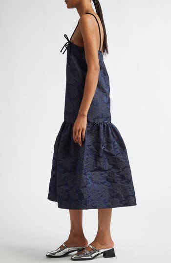 Ganni Floral Jacquard Midi Dress | Nordstrom