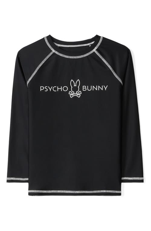 Psycho Bunny Kids' Long Sleeve Rashguard In Black