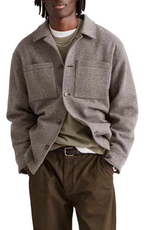 Wool Blend Shirt Jacket in Grey