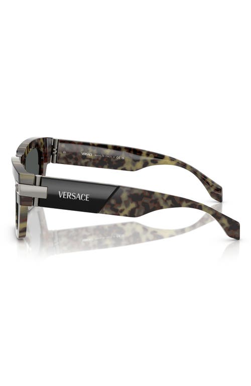 Versace 52mm Rectangular Sunglasses In Havana