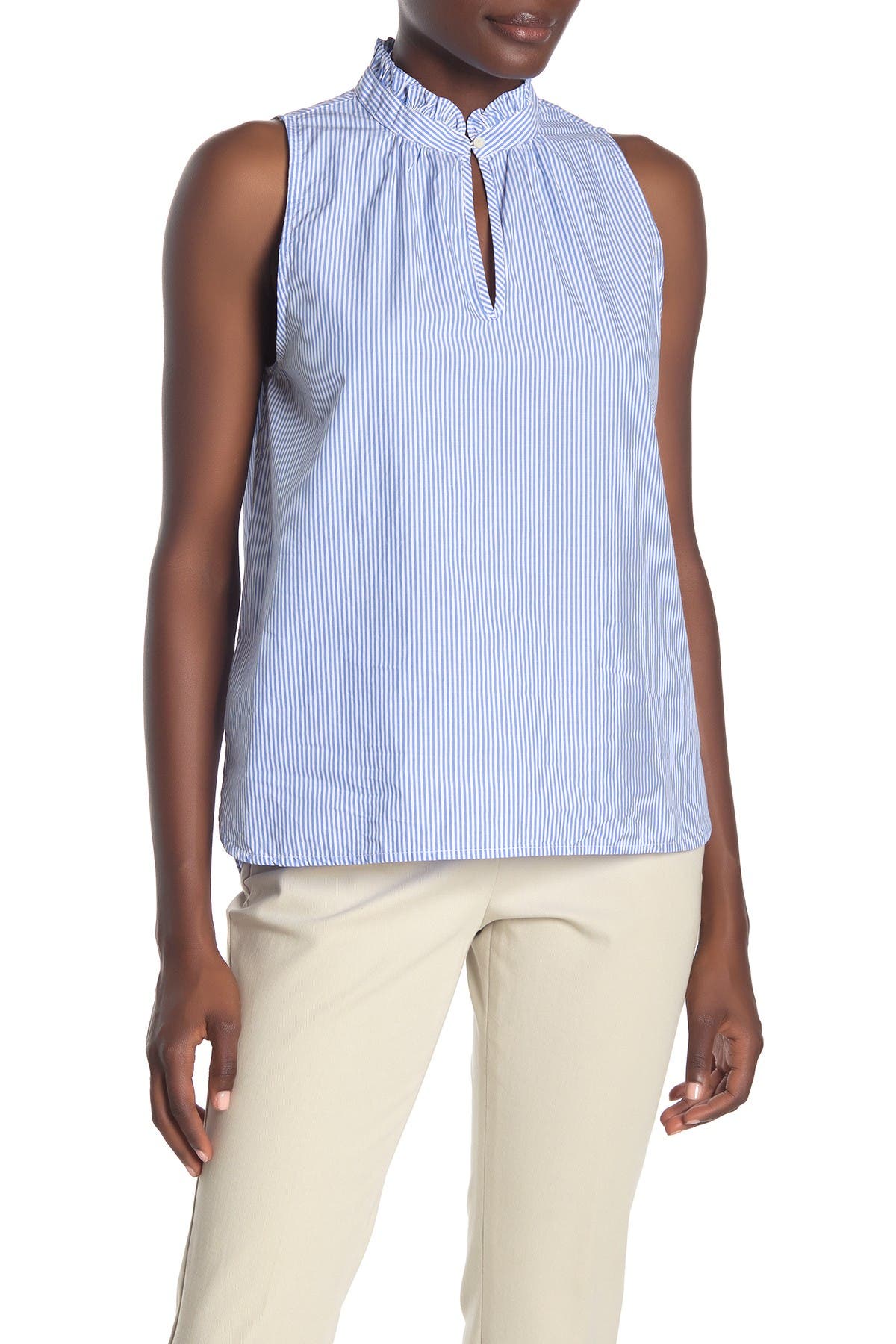 j crew sleeveless ruffle top